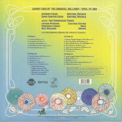 Bear's Sonic Journals: Johnny Cash At The Carousel Ballroom April 24 1968 (Gatefold)