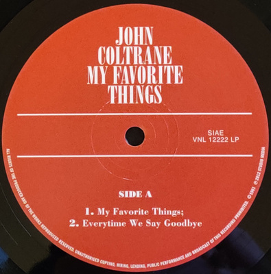 My Favorite Things (180g) Used / Second Hand]