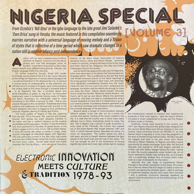 Nigeria Special Volume 3: Electronic Innovation Meets Culture And Tradition 1978​-​93 (Gatefold)