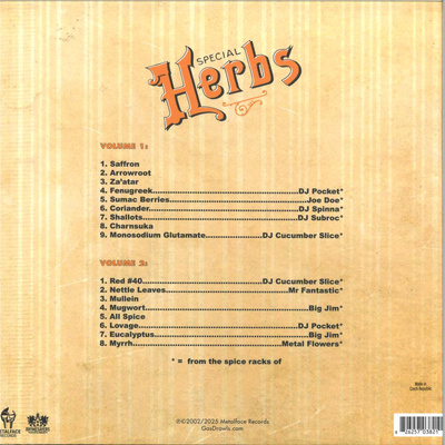 Metal Fingers Presents: Special Herbs Vols 1&2 (Gatefold) Mustard Yellow Vinyl