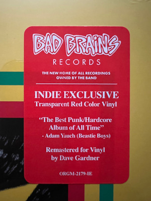 Bad Brains (Transparent Red Vinyl)