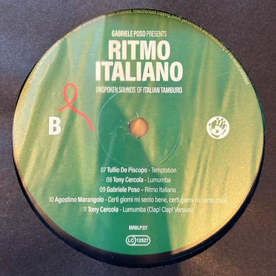 Gabriele Poso Presents Ritmo Italiano: Unspoken Sounds Of Italian Tamburo