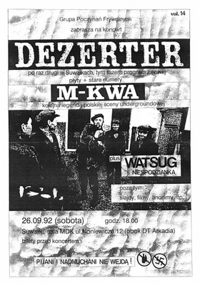 Grupa Poczynań Frywolnych Live Series 1992: Dezerter Ahimsa Lougaroo M-kwa