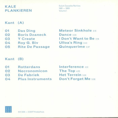 Kale Plankieren - Dutch Cassette Rarities 1981-1985 Vol.1