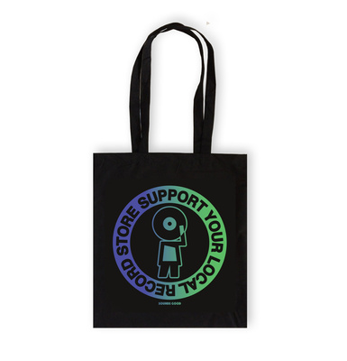 Support Your Local Record Store Tote Bag (Purple/Green)