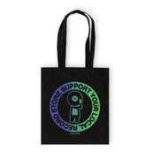 Support Your Local Record Store Tote Bag (Purple/Green)