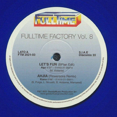 Fulltime Factory Vol. 8 (Blue Vinyl)