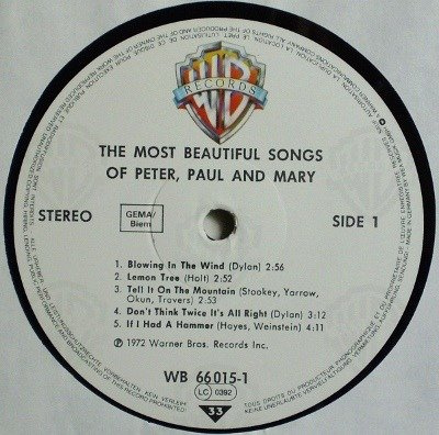 The Most Beautiful Songs Of Peter, Paul And Mary