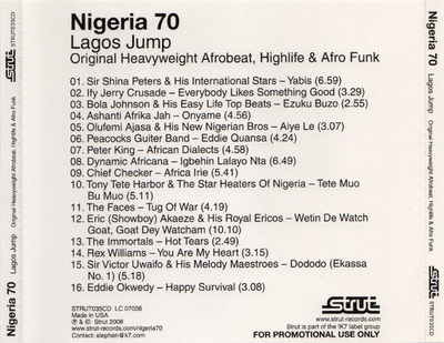 Nigeria 70 (Lagos Jump: Original Heavyweight Afrobeat, Highlife & Afro-Funk) promo [Used / Second Hand]