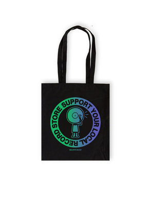 Support Your Local Record Store Tote Bag (Green/Purple)