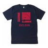 Delsin - Label Stamp, Denim Blue w/ Red Print