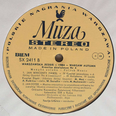 Warszawska Jesień - 1984 - Warsaw Autumn (Kronika dźwiękowa Nr 4 - Sound Chronicle No. 4)