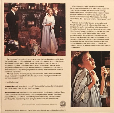 Rosemary's Baby (Clear Vinyl with Black Smoke)
