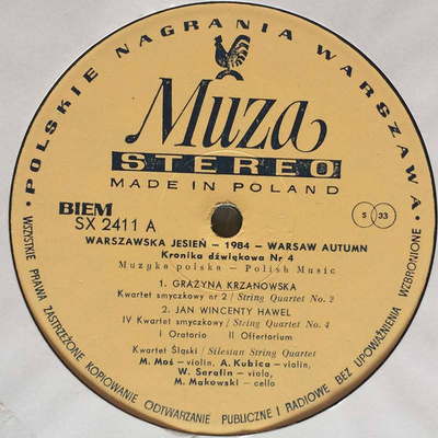 Warszawska Jesień - 1984 - Warsaw Autumn (Kronika dźwiękowa Nr 4 - Sound Chronicle No. 4)