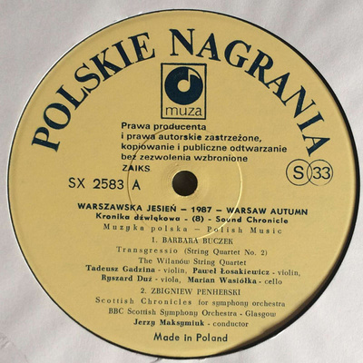 Warszawska Jesień - 1987 - Warsaw Autumn (Kronika dźwiękowa Nr 8 - Sound Chronicle No. 8)