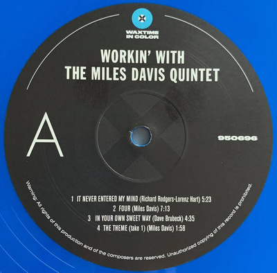 Workin’ With The Miles Davis Quintet (180g) blue vinyl
