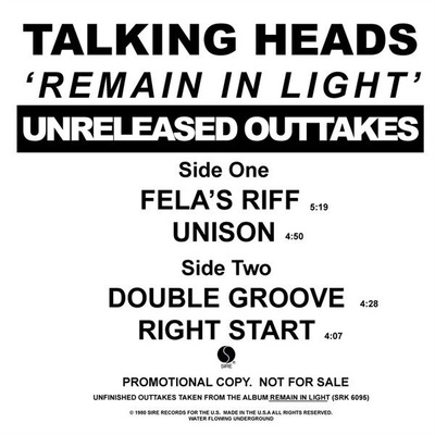 Remain In Light: Unreleased Outtakes