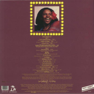 Betty Wright Live (yellow vinyl)