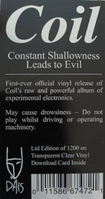 Constant Shallowness Leads To Evil (Clear Vinyl)