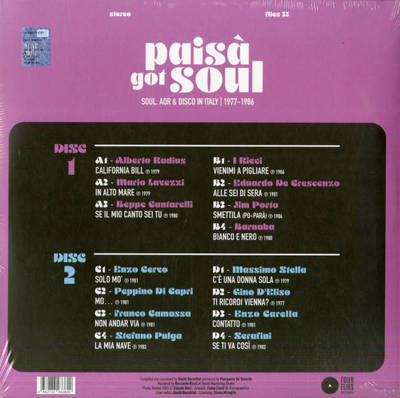 Paisà Got Soul: Soul, AOR & Disco In Italy 1977​-​1986 (Gatefold)
