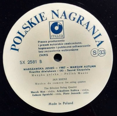 Warszawska Jesień - 1987 - Warsaw Autumn (Kronika dźwiękowa Nr 6 - Sound Chronicle No. 6)