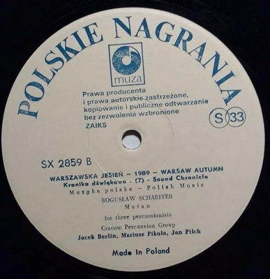 Warszawska Jesień - 1989 - Warsaw Autumn (Kronika dźwiękowa Nr 7 - Sound Chronicle No. 7)